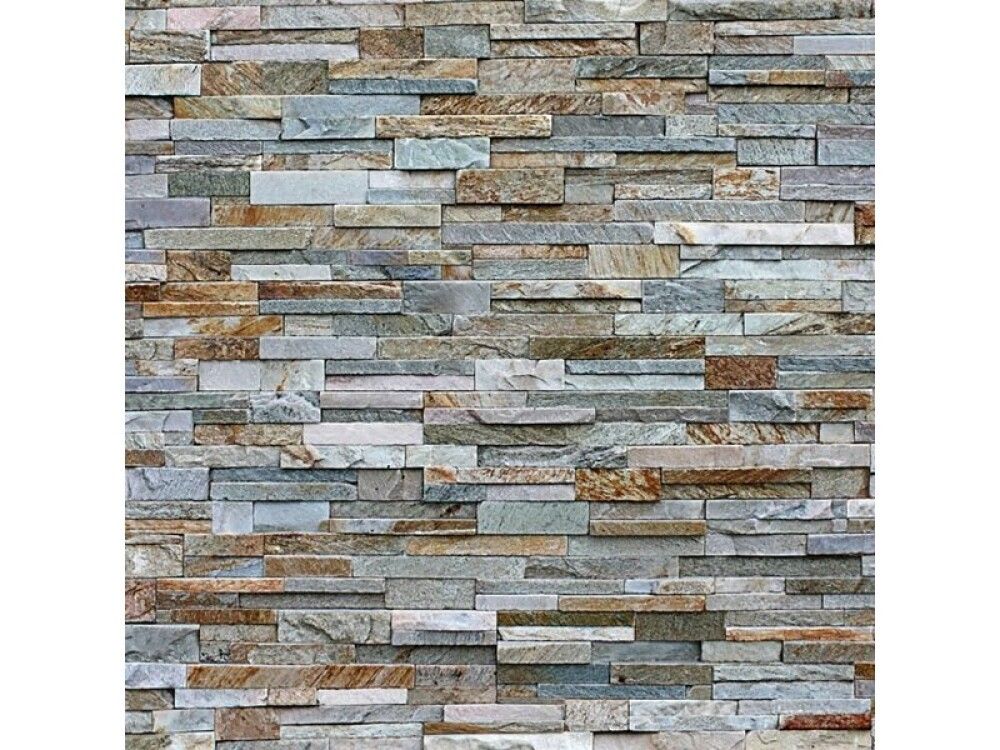 Veggfóður steinveggur 67,5x400 cm grár