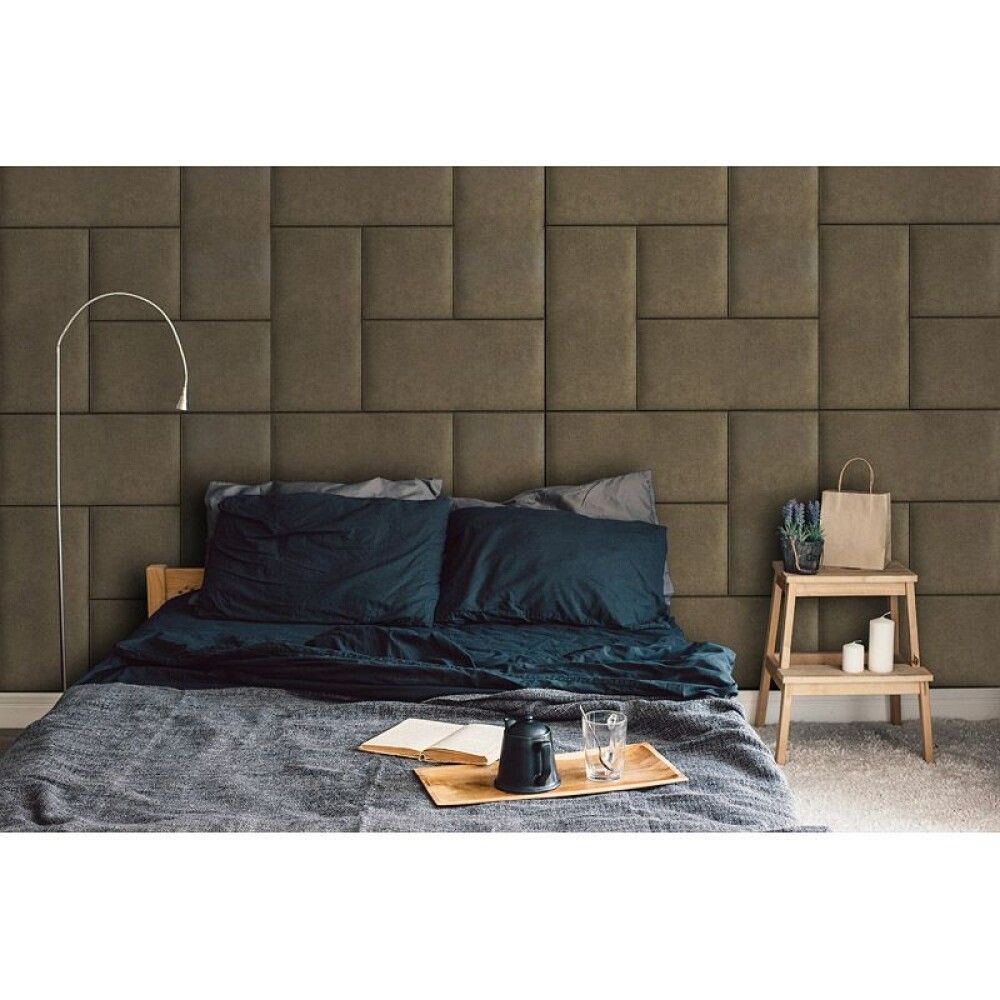 Veggpúði fyrir rúmgafl velvet 91 30x30 grár