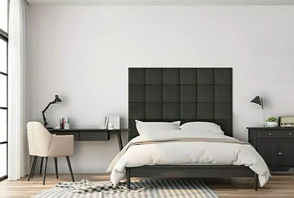 Veggpúði fyrir rúmgafl velvet 95 30x30 koksgrár