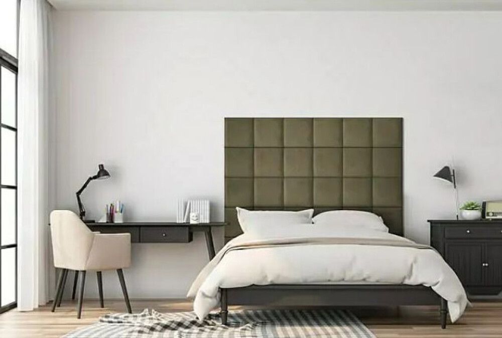 Veggpúði fyrir rúmgafl velvet 2209 30x30 taupe