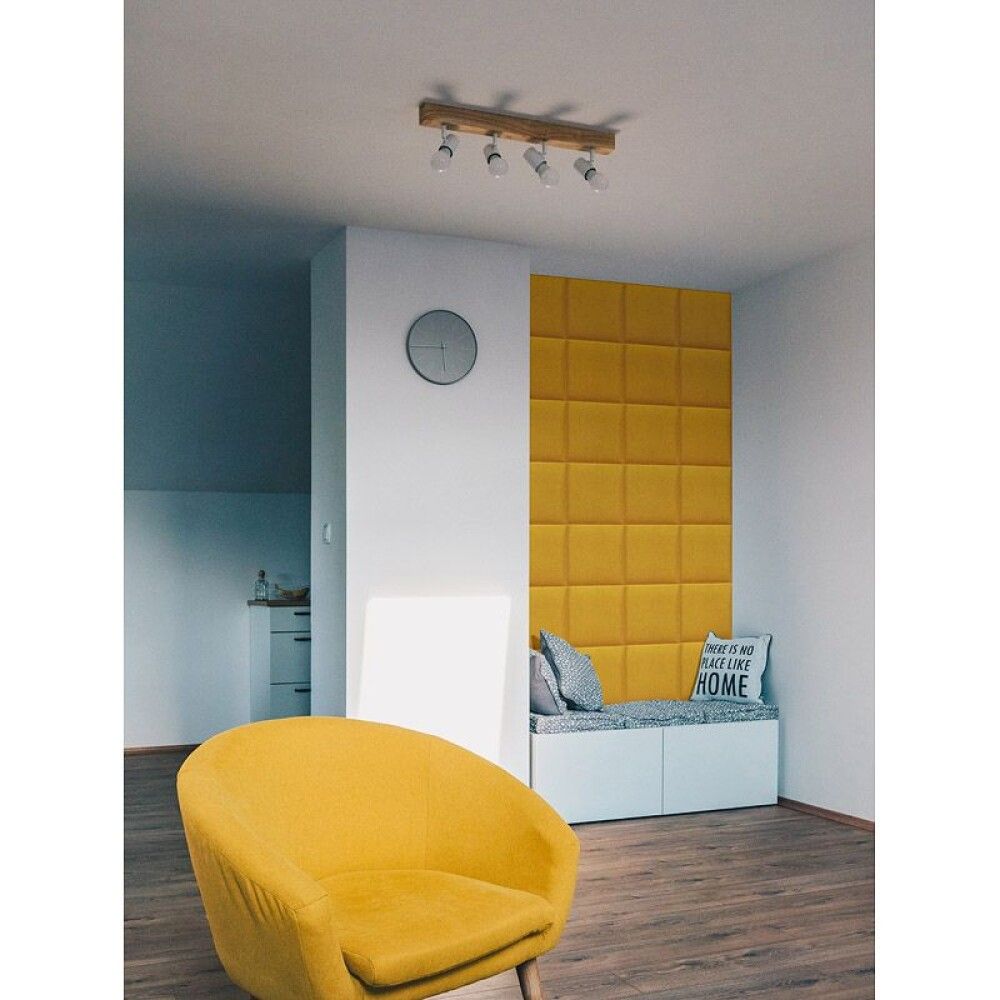 Veggpúði fyrir rúmgafl velvet 41 30x30 leir/gulur