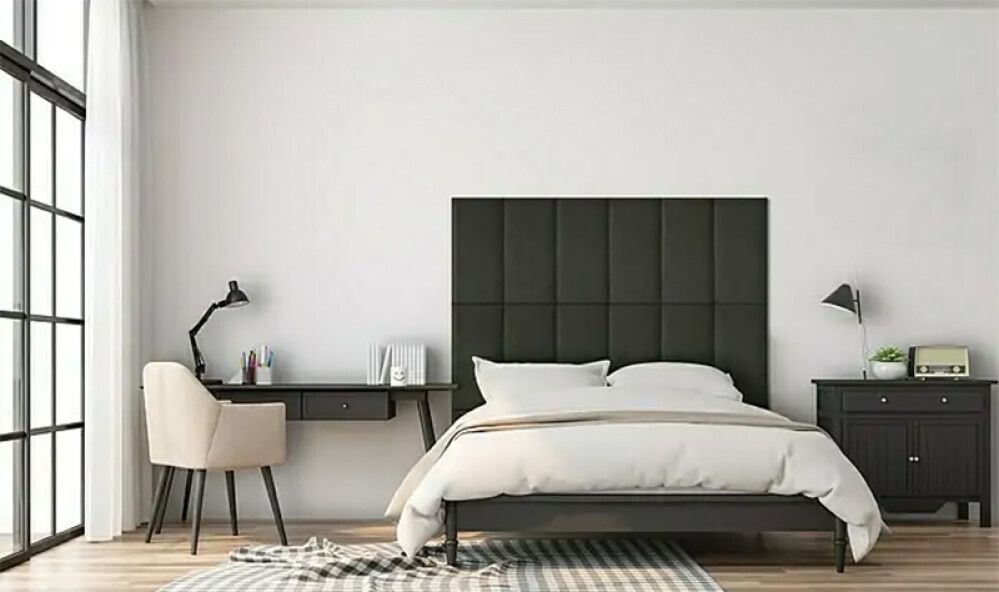 Veggpúði fyrir rúmgafl velvet 95 30x60 koksgrár