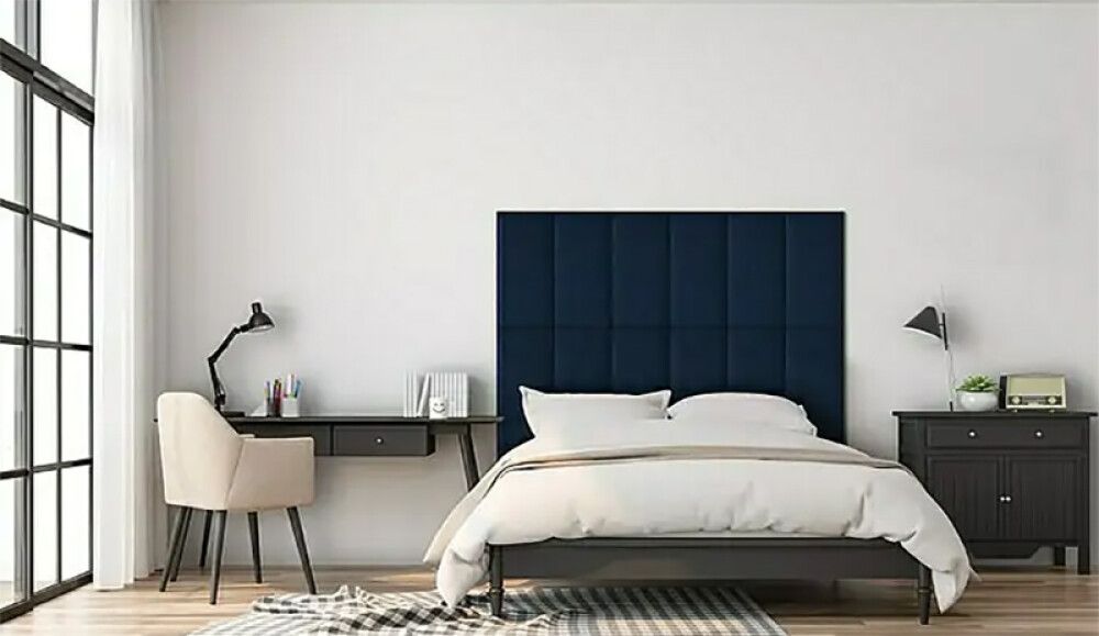 Veggpúði fyrir rúmgafl velvet 81 30x60 blár