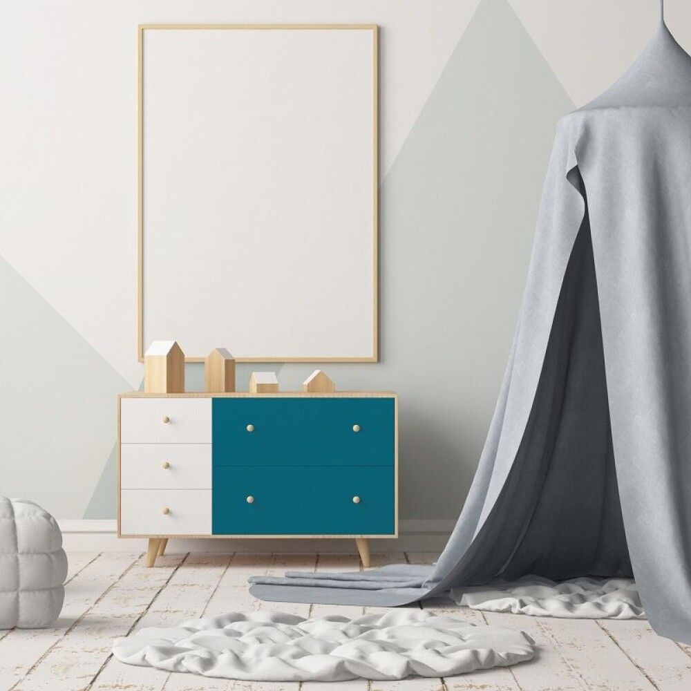 Filma uni lack, 45cmx2m petrol blá