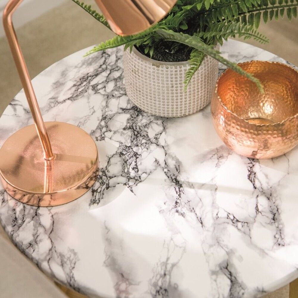 Filma marmor, 90cmx2.1m hvít