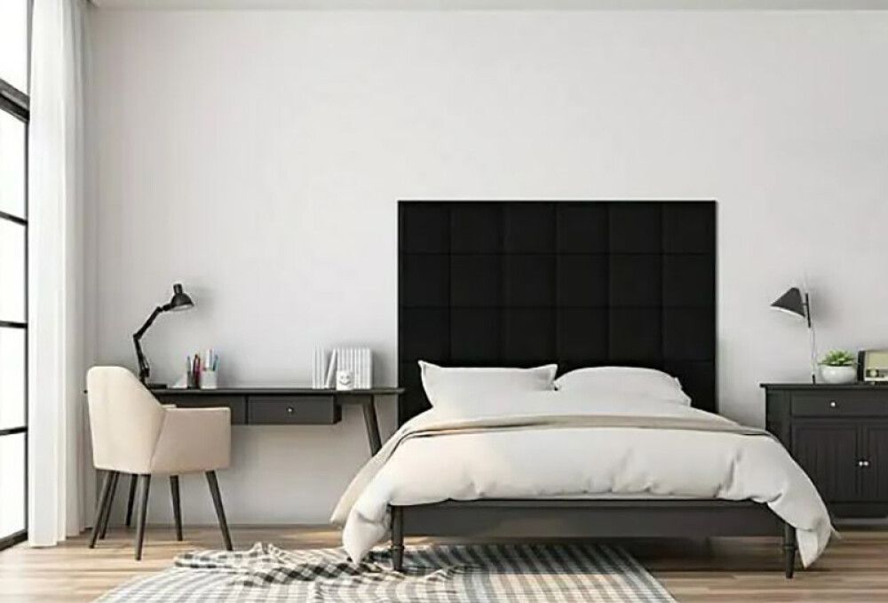 Veggpúði fyrir rúmgafl velvet 100 30x30 svartur