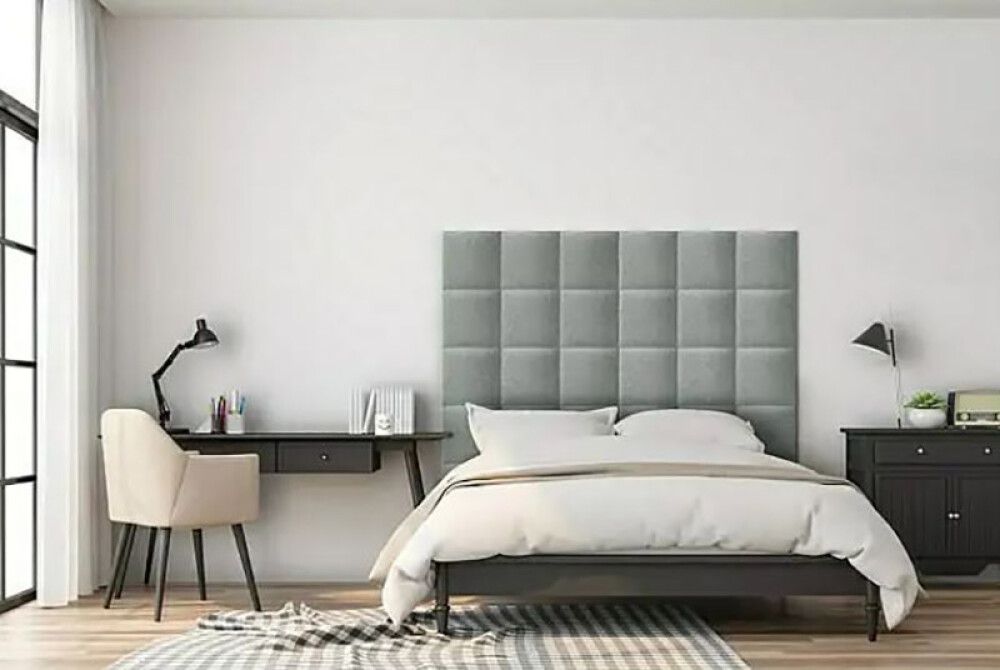 Veggpúði fyrir rúmgafl Inari 91 30x30 grár