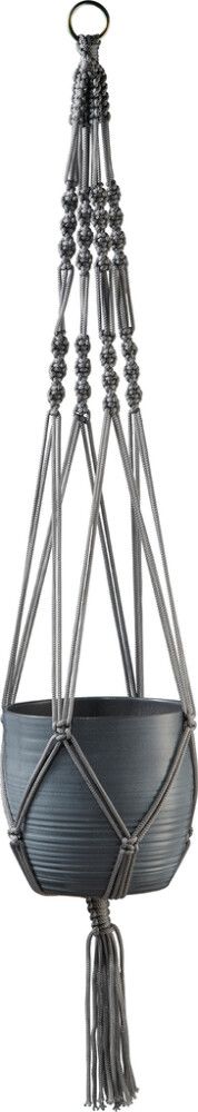 Hengi fyrir blómapott Makramé 90cm grátt