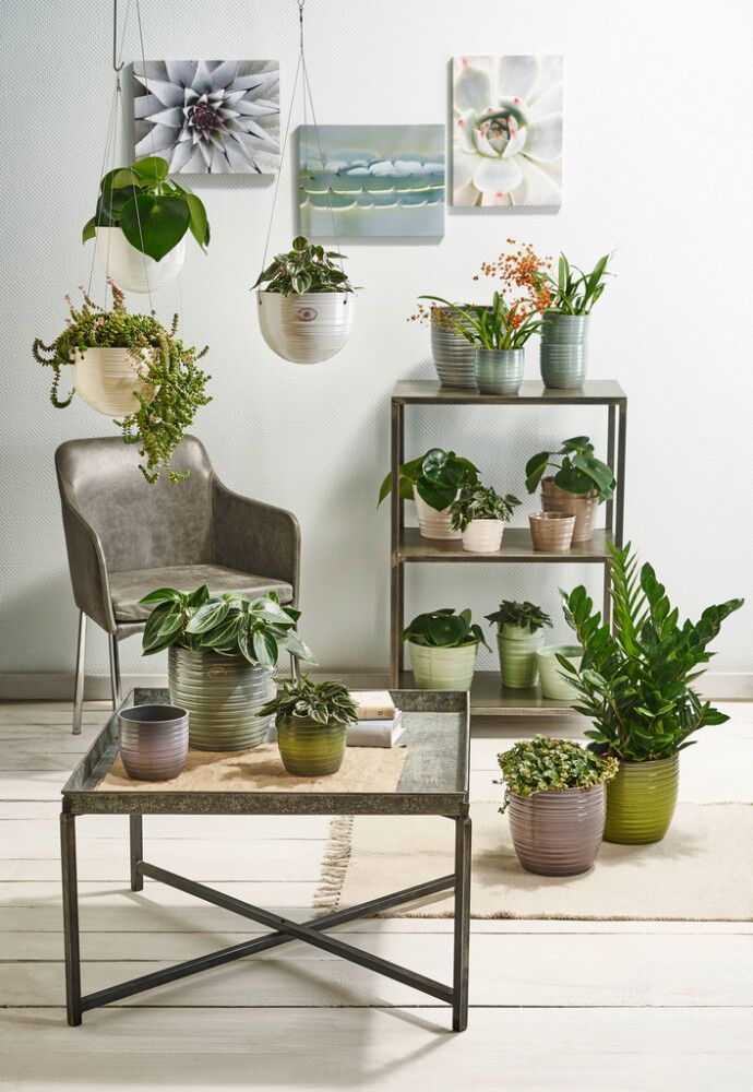 Blómapottur hengi Ø18x13cm grár