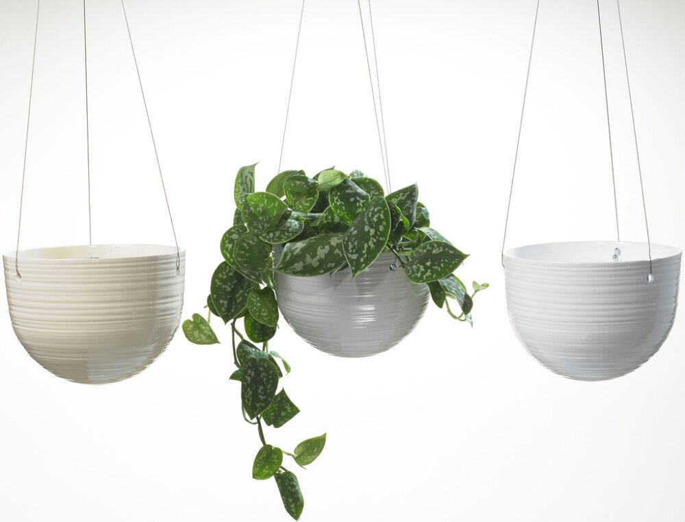 Blómapottur hengi Ø18x13cm grár