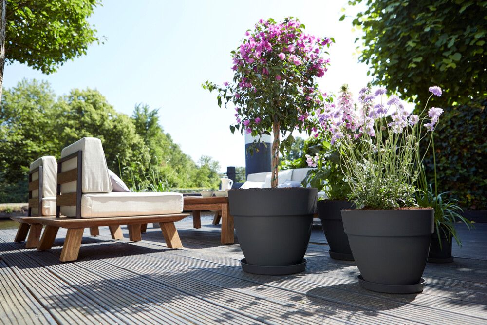 Útiblómapottur Vibia Ø35cm dökkgrár