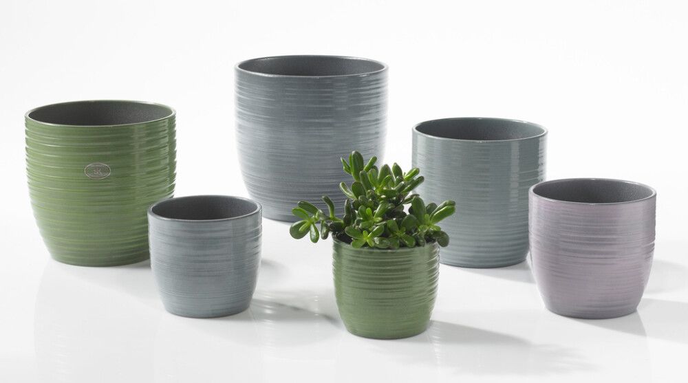 Blómapottur Bergamo Ø14cm grænn