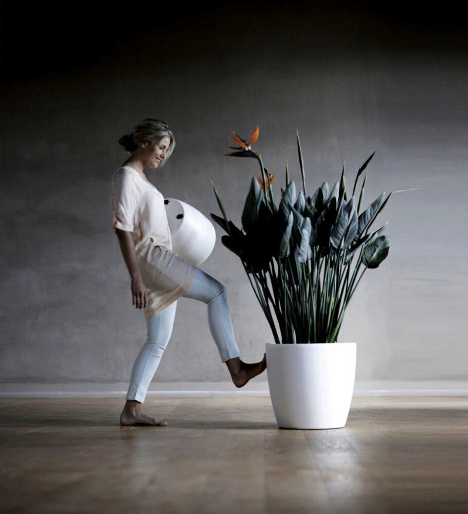 Blómapottur á hjólum Brussels Ø39cm hvítur