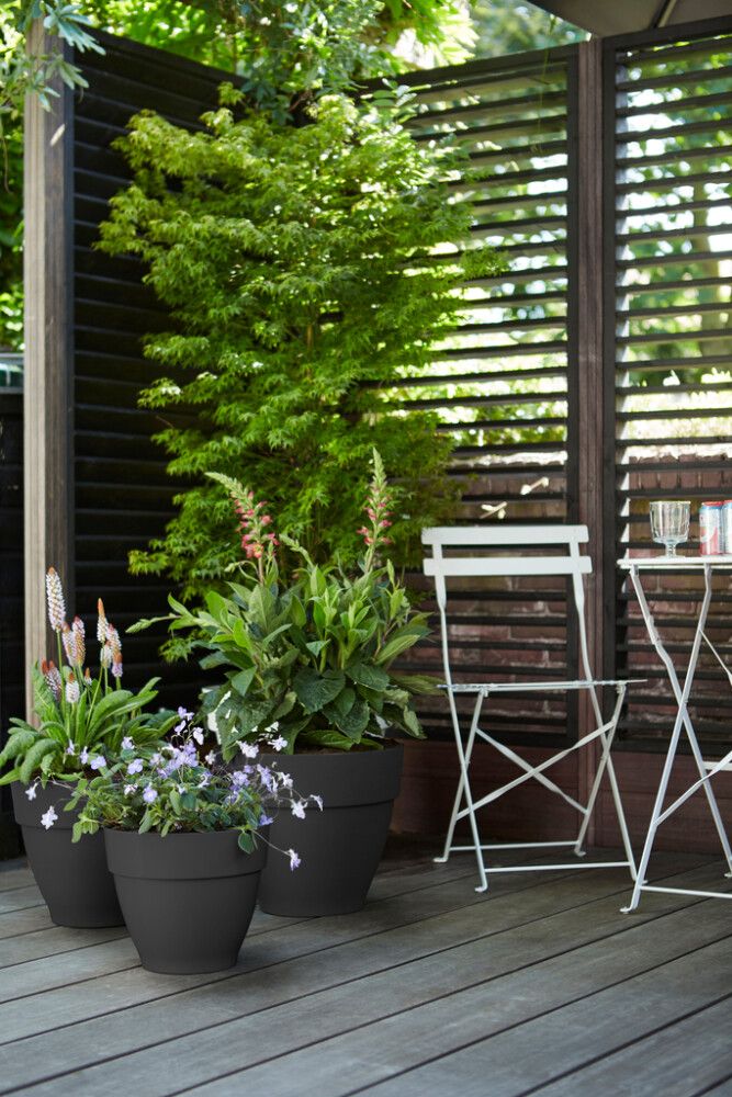 Útiblómapottur Vibia Ø39cm dökkgrár