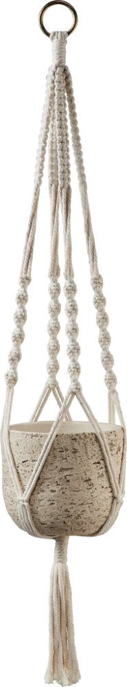 Hengi fyrir blómapott Makramé 90cm beige