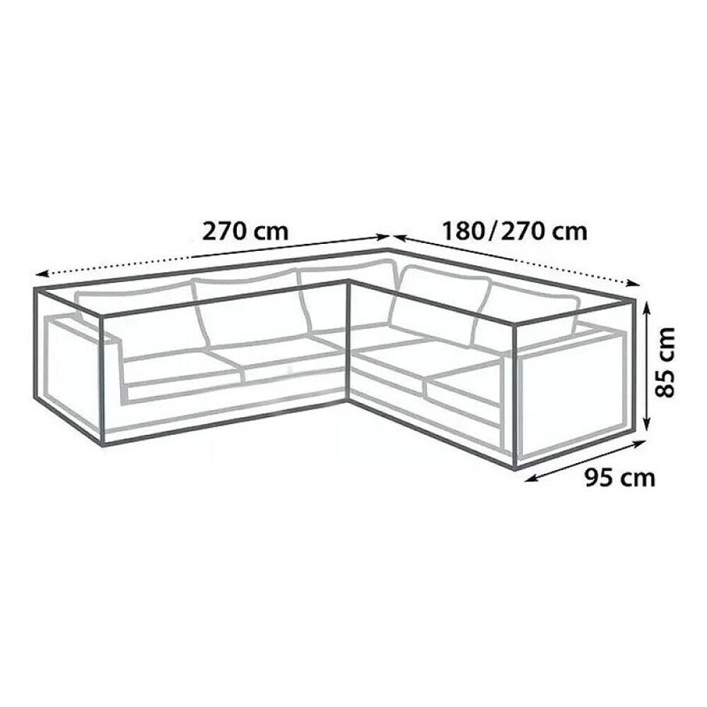 Yfirbreiðsla fyrir hornsófa 180x270x95x85 cm Sunfun svört