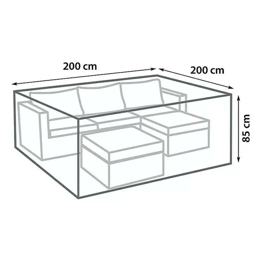 Yfirbreiðsla fyrir garðsett 200x200x85 cm Sunfun svört