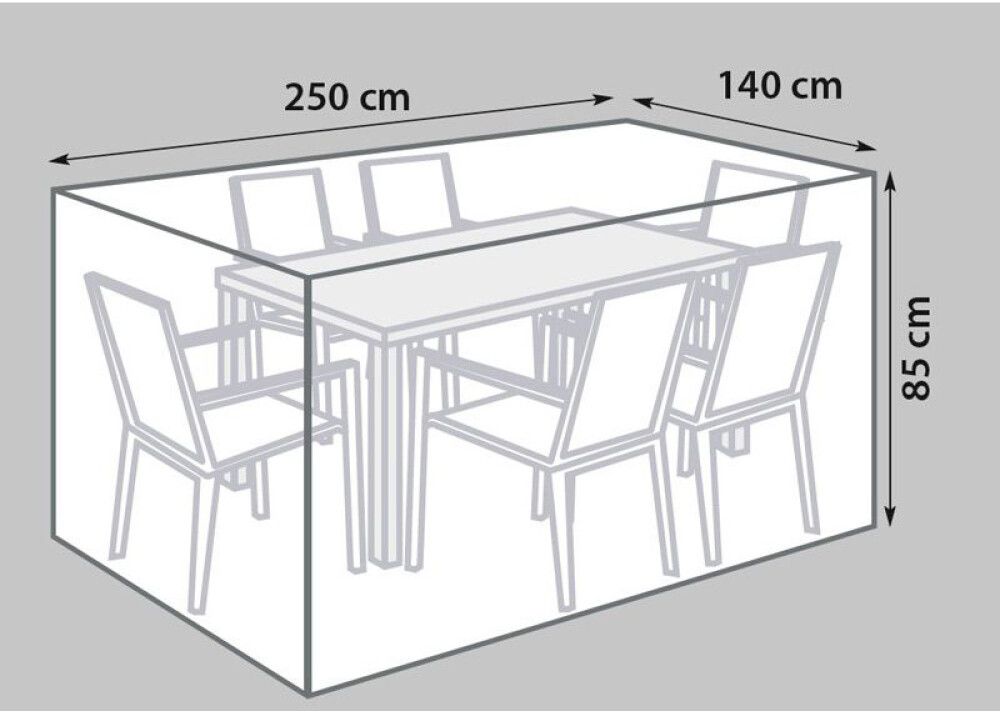 Yfirbreiðsla fyrir garðsett 250x140x85 cm Sunfun svört