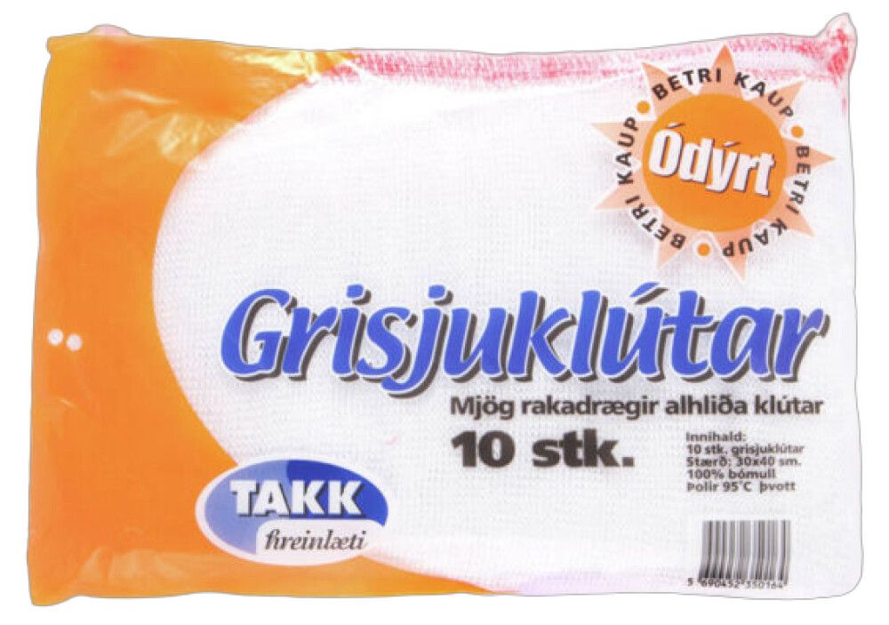 Grisjuklútar 10stk