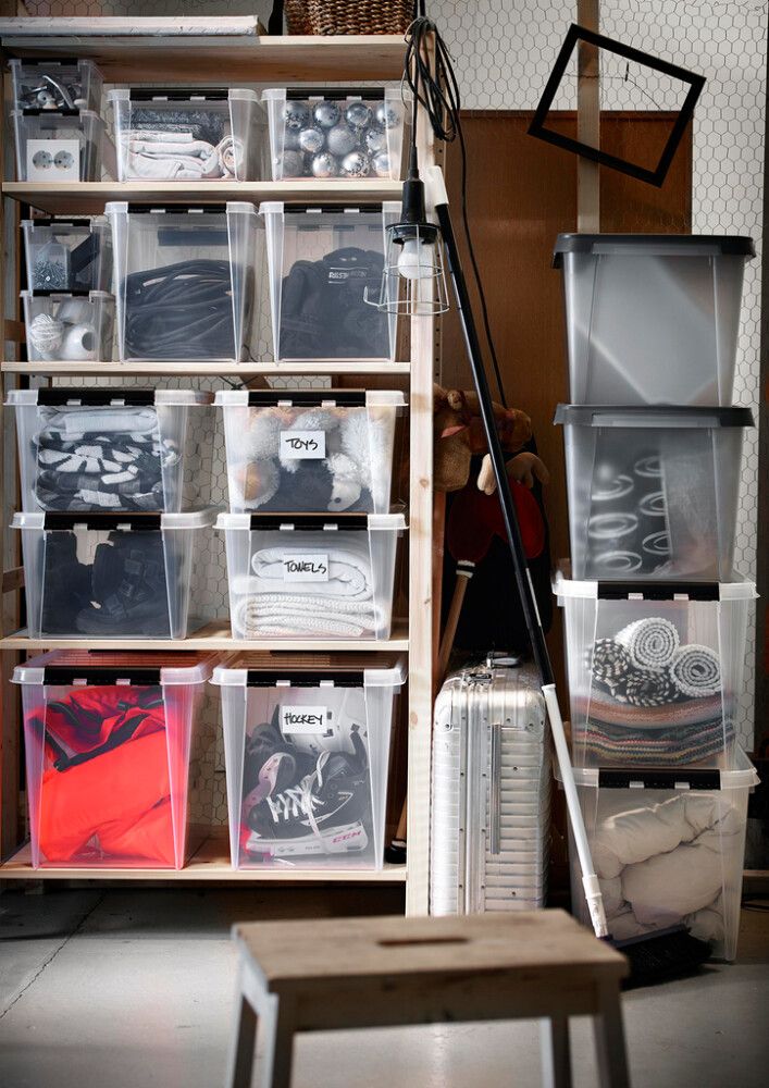 Plastkassi á hjólum með loki 70L SmartStore Classic 70 glær