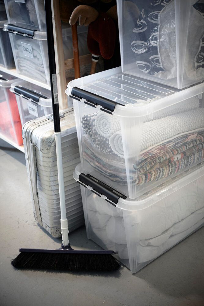 Plastkassi á hjólum með loki 70L SmartStore Classic 70 glær