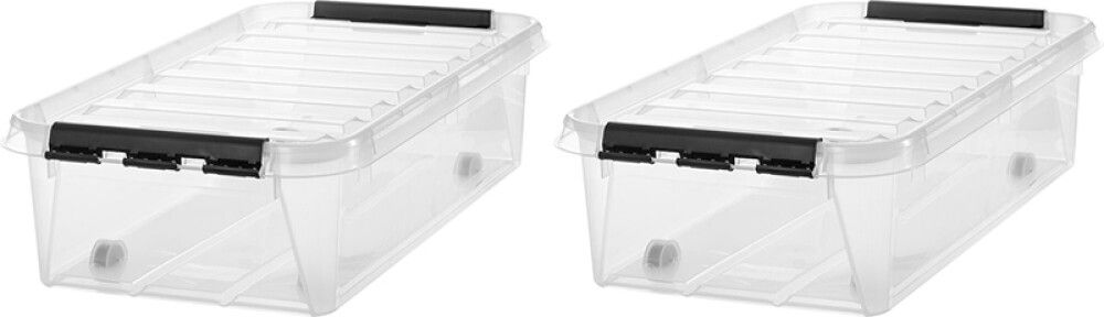 Plastkassi á hjólum með loki 31L SmartStore Classic 35 glær