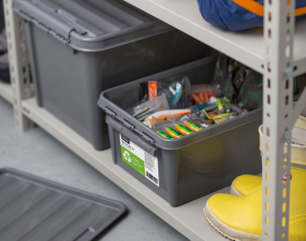 Plastkassi með loki 32L SmartStore Recylced 31 grár