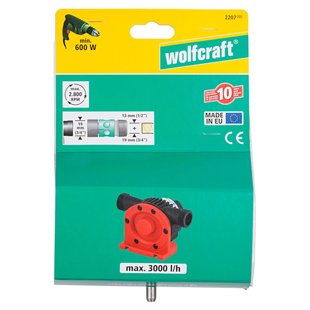 Vatnsdæla fyrir borvél 3000L Wolfcraft 3/4"