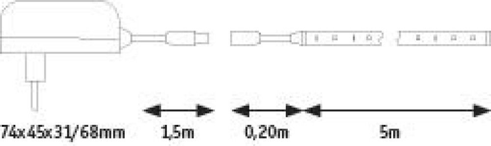 Ljósborðasett SimpLED Paulmann RGB 5m með húðun hvítt