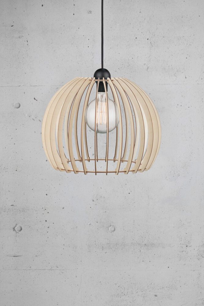 Hangandi ljós E27 Chino viður Ø40 cm