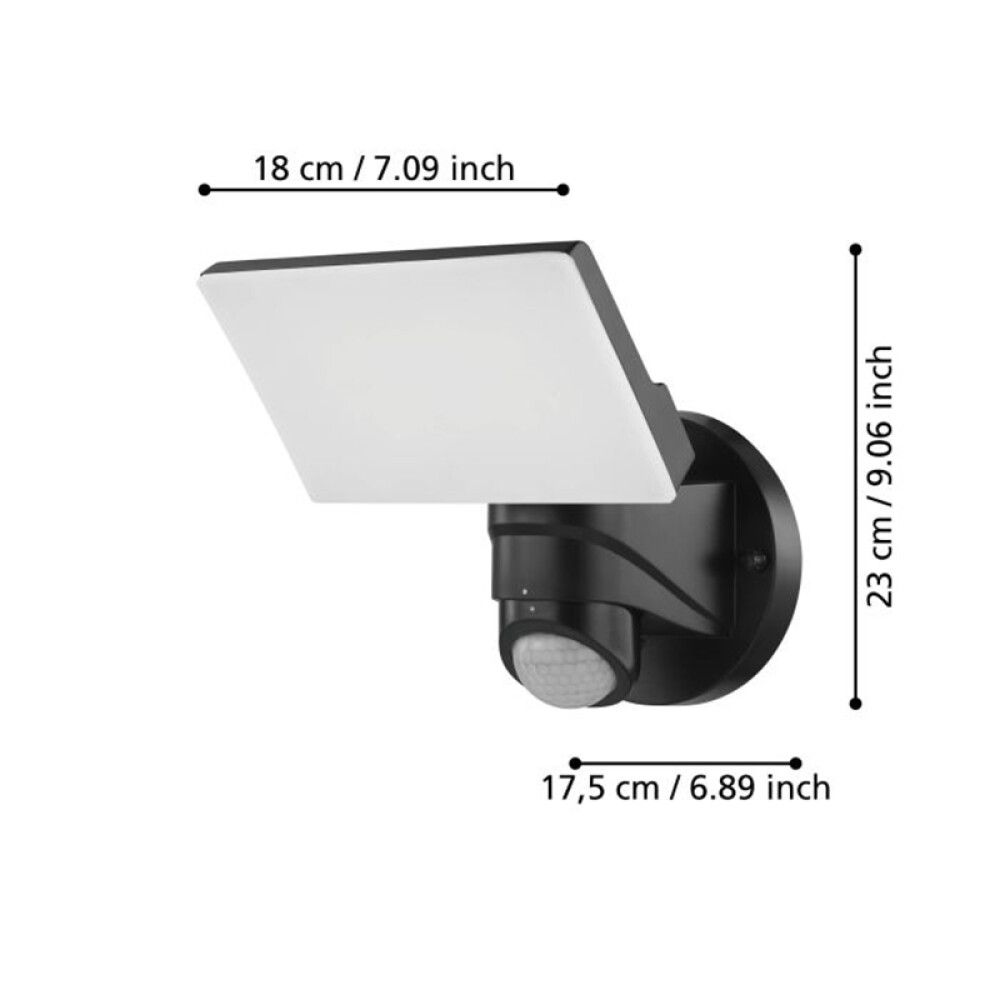 Kastari með skynjara LED Pagino 11,5W IP44 svart