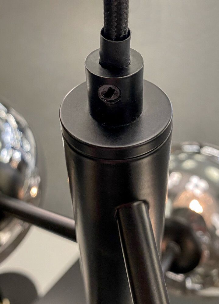 Hangandi ljós 5xE14 Atom svart/reyklitað