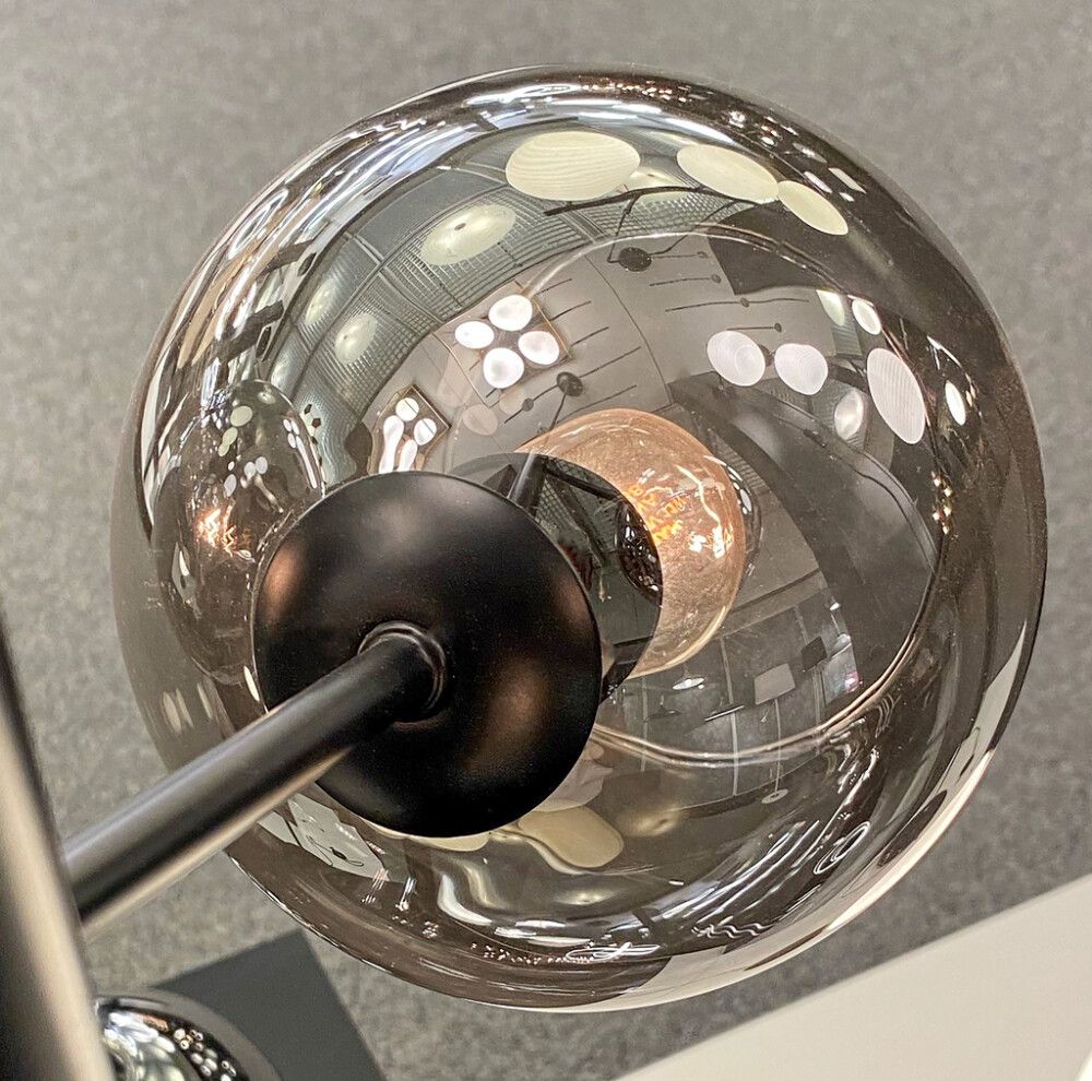 Hangandi ljós 5xE14 Atom svart/reyklitað