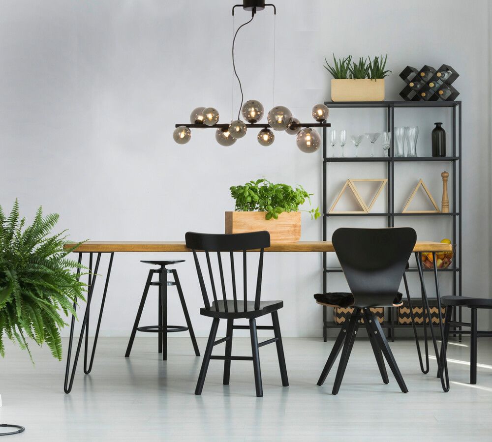 Hangandi ljós 11xG9 Molekyl svart/reyklitað