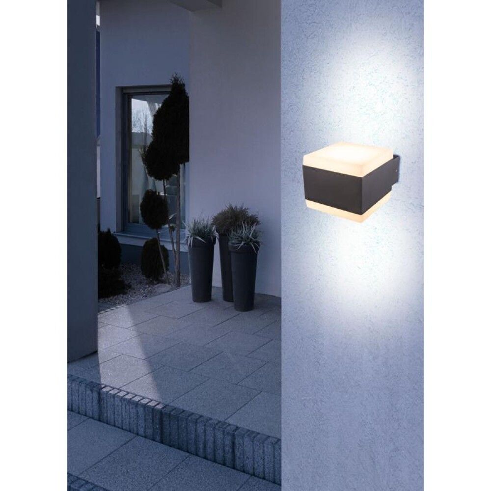 Útiveggljós LED 11,4W Globo Slice IP44 9cm dökkgrátt