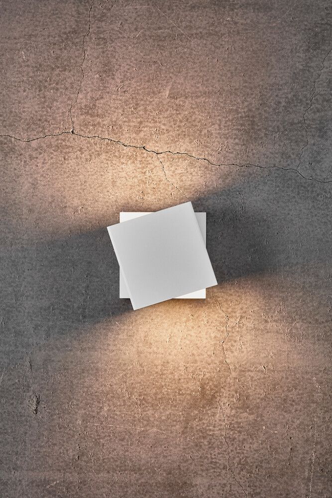 Veggljós LED Turn hvítt 15x15 cm