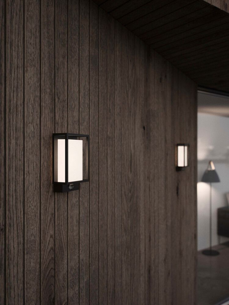 Veggljós með skynjara LED Nestor svart 22,1x14,7 cm