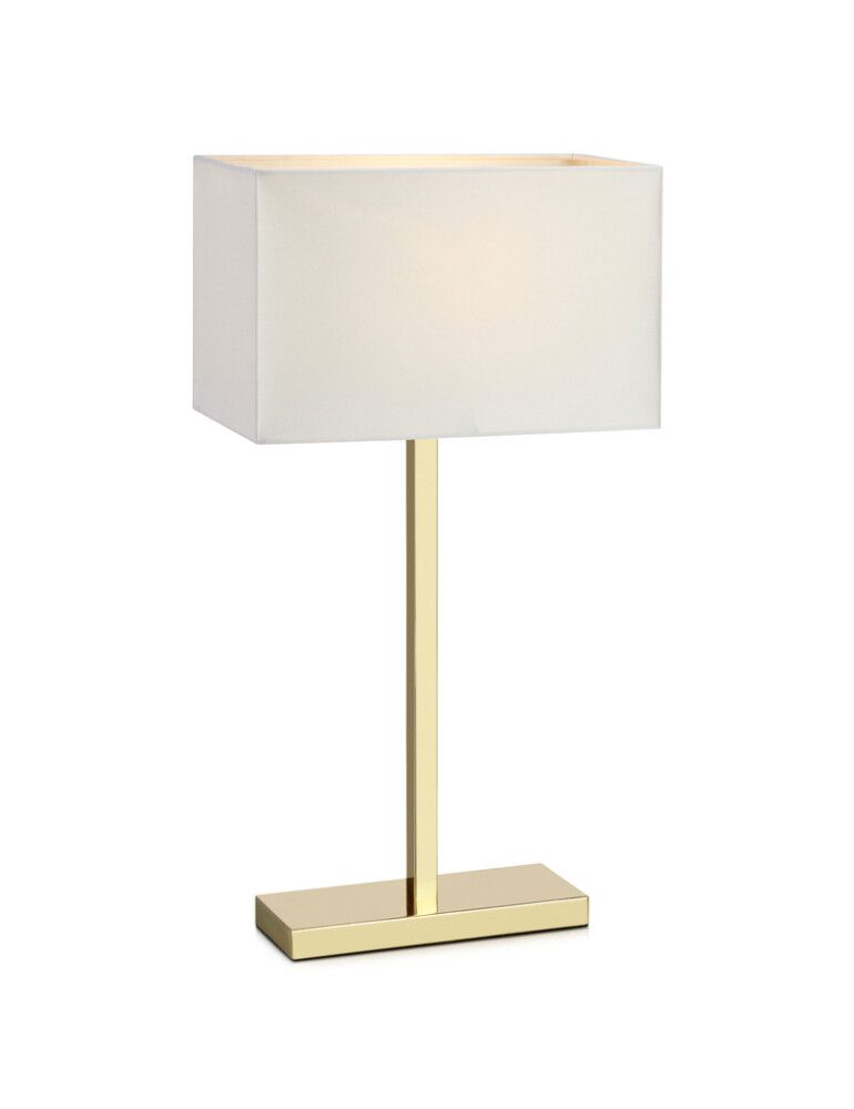 Borðlampi með USB E27 Savoy kopar/hvítur