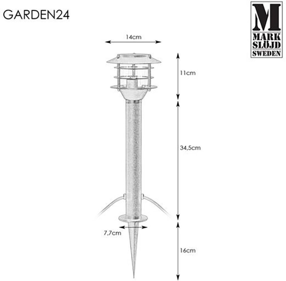Garðljós LED 3W Garden 24 45 cm