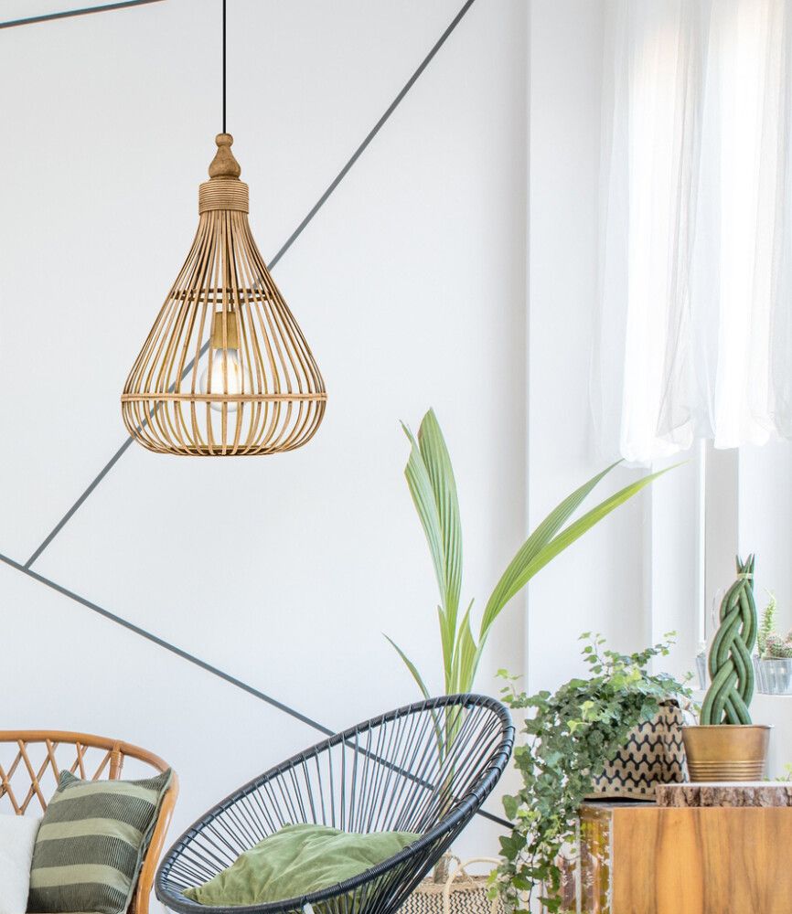 Hangandi ljós E27 Amsdield Ø35cm tré 