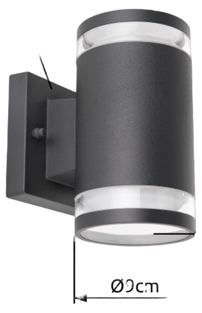 Veggljós 2xGX53 Ø10x16 cm Alcala koksgrátt