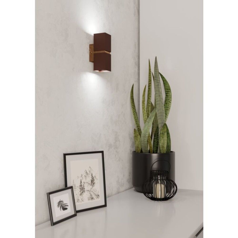 Veggljós GU10 Passa brúnt 5,5x17 cm