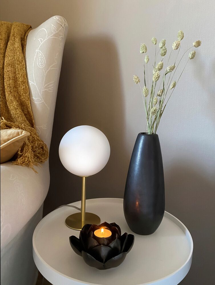 Borðlampi G9 Molekyl 25W 27cm Aneta messing/hvítur