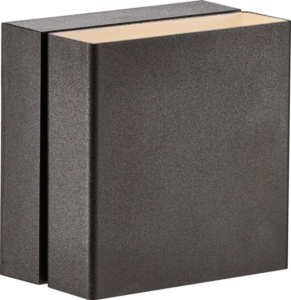 Veggljós LED Turn svart 15x15 cm