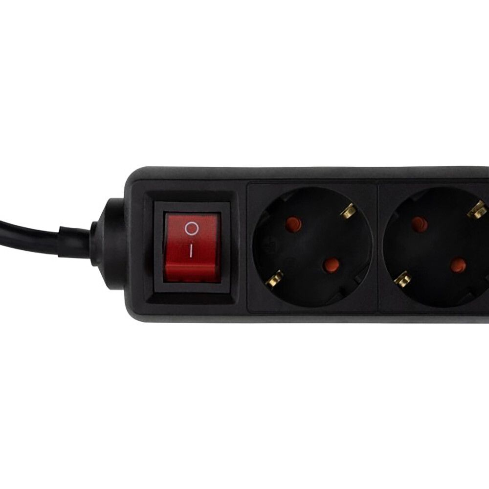 Fjöltengi með rofa 3 tengi 1,4m Rev Ritter svart