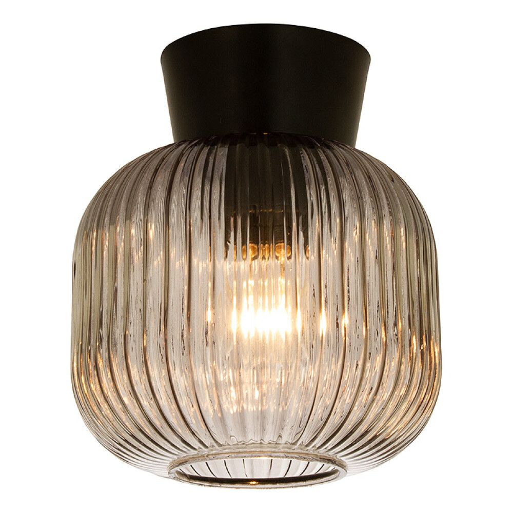 Loftljós E27 Vanja svart/reyklitað