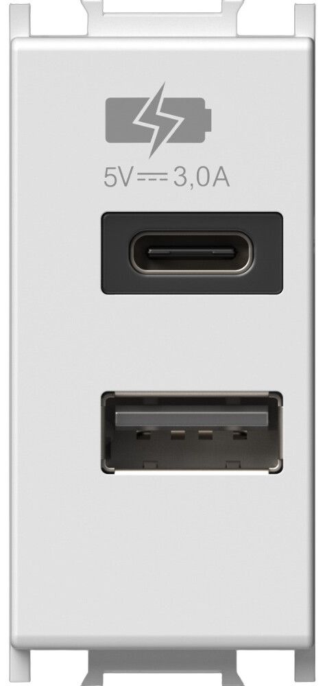 USB A&C tengill 2FA 1M Modul hvítur