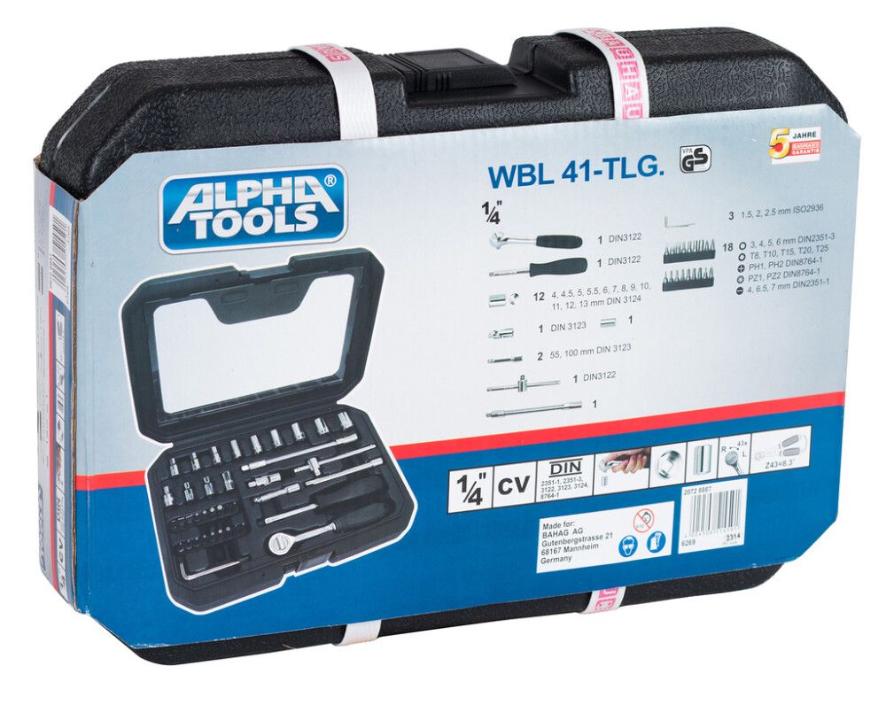 Topplyklasett 1/4" Winsent WBL 41stk 