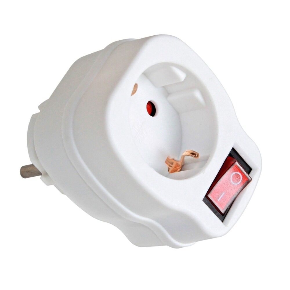 Tengill með rofa Commel hvítur