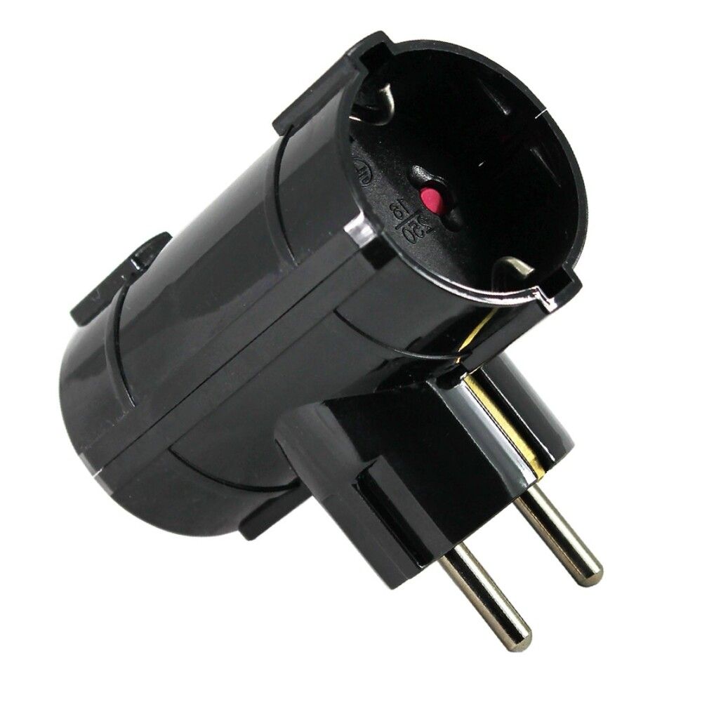 Fjöltengill 2 tengi Commel svartur 